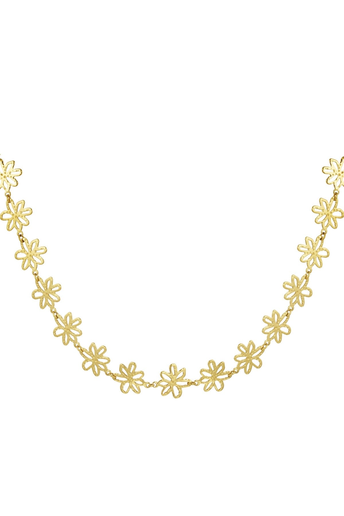 Flower party ketting Stainless Steel - Goud