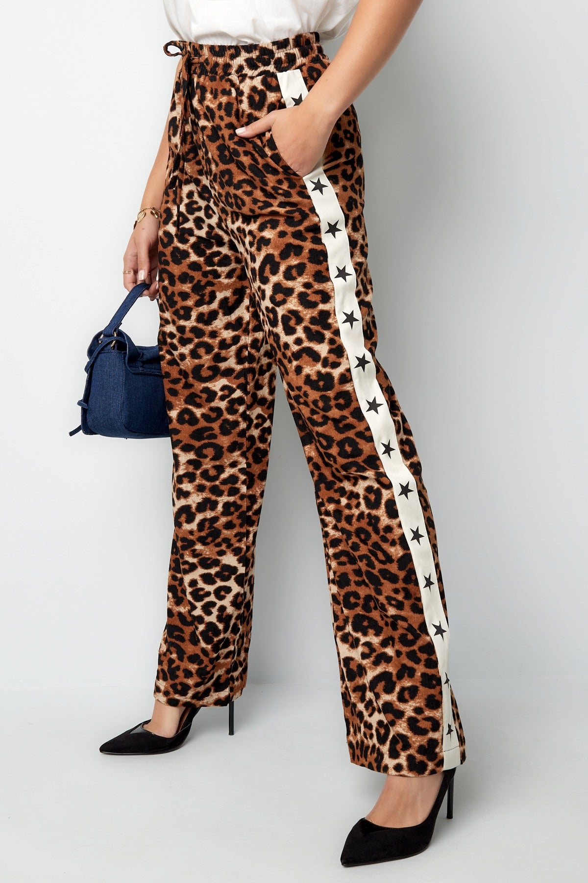 Wild Leopard Broek met Streep - Bruin