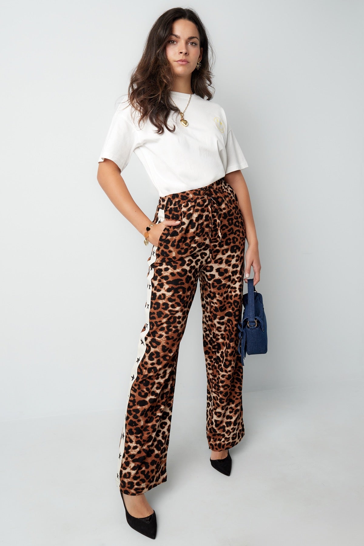 Wild Leopard Broek met Streep - Bruin