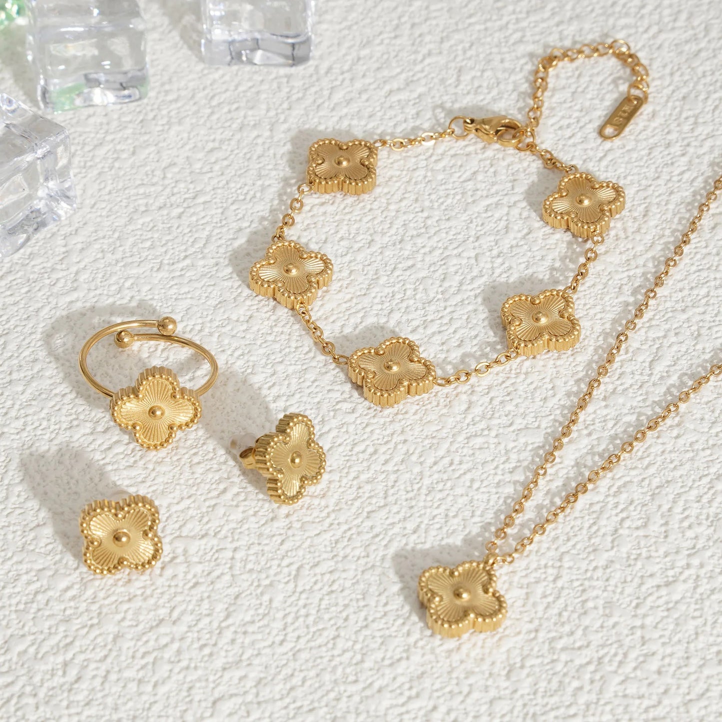 Klaver Sieraden set 18k verguld - Goud Kleur